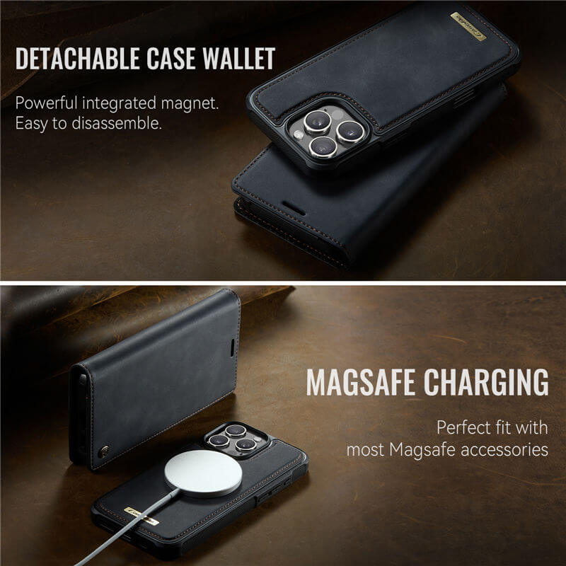 CaseMe iPhone 16 Pro 2-in-1 Magnetic Wallet Case