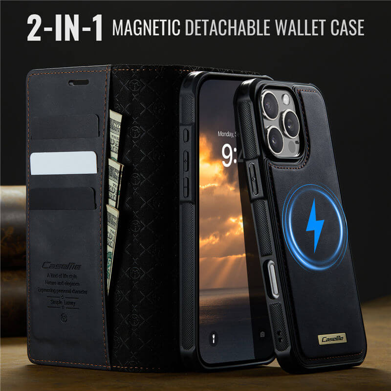 CaseMe iPhone 16 Pro 2-in-1 Magnetic Wallet Case