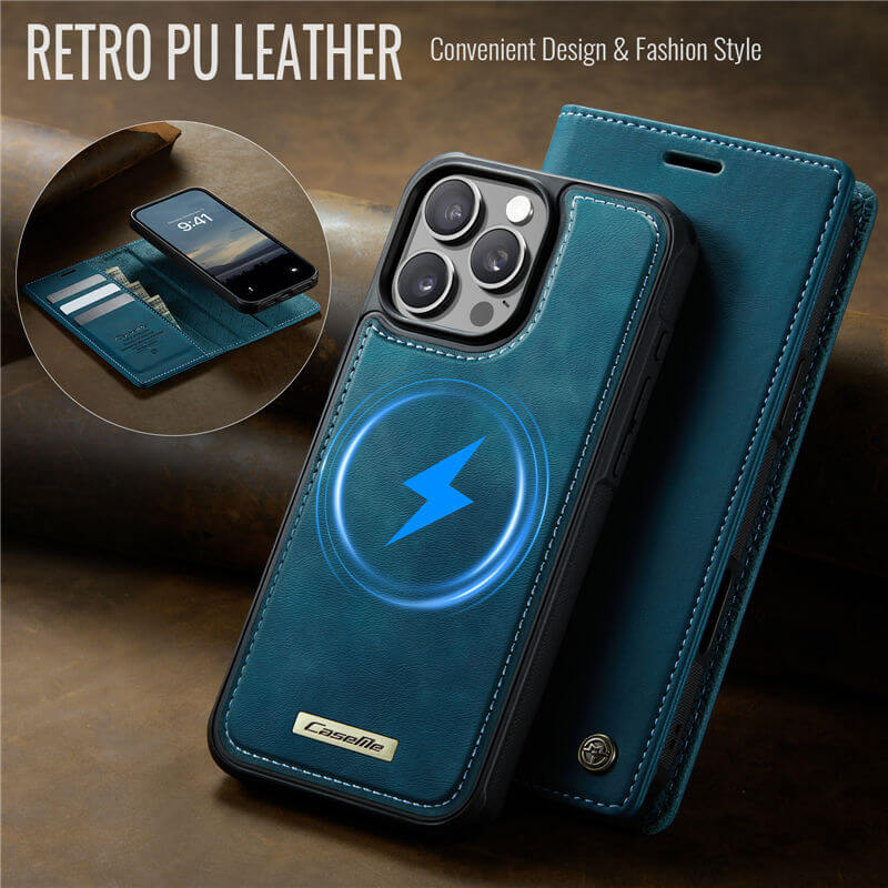 CaseMe iPhone 16 Pro 2-in-1 Magnetic Wallet Case