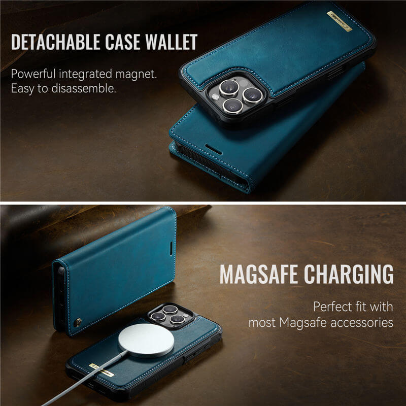 CaseMe iPhone 16 Pro 2-in-1 Magnetic Wallet Case