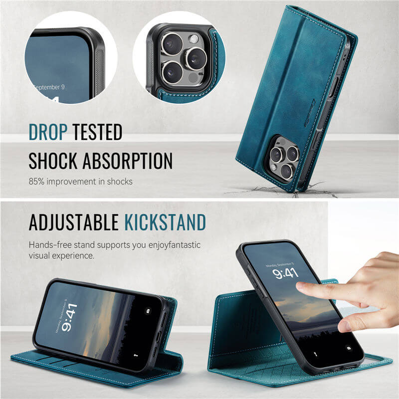 CaseMe iPhone 16 Pro 2-in-1 Magnetic Wallet Case