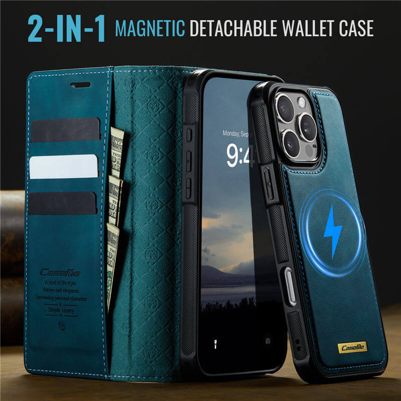 CaseMe iPhone 16 Pro 2-in-1 Magnetic Wallet Case