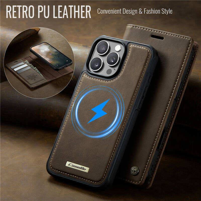 CaseMe iPhone 16 Pro 2-in-1 Magnetic Wallet Case