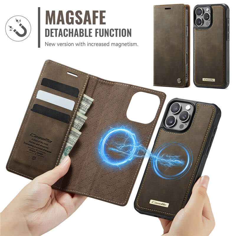 CaseMe iPhone 16 Pro 2-in-1 Magnetic Wallet Case