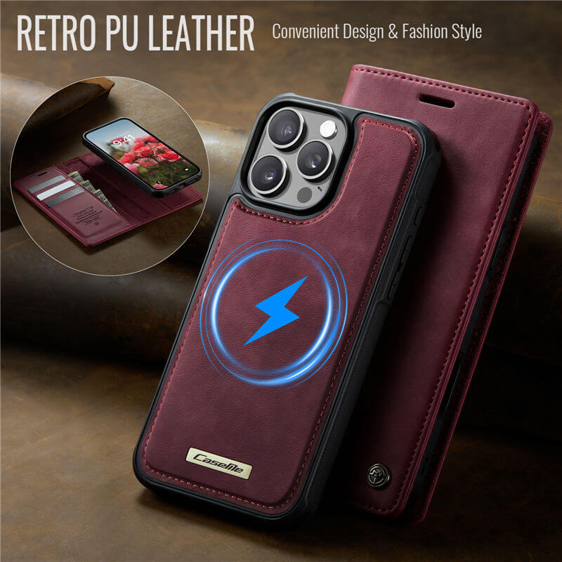 CaseMe iPhone 16 Pro 2-in-1 Magnetic Wallet Case