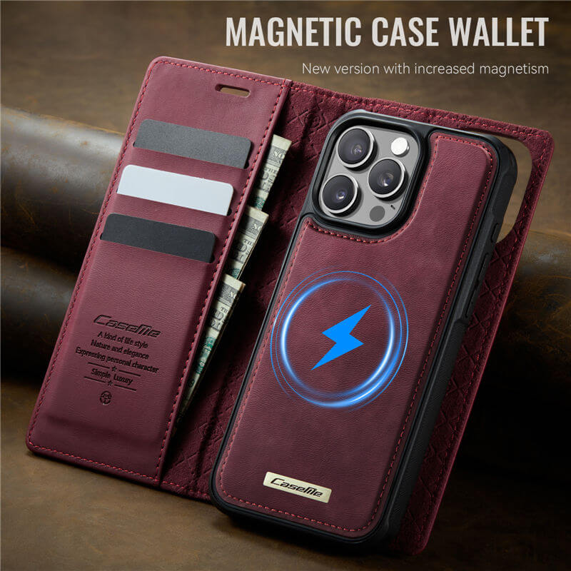 CaseMe iPhone 16 Pro 2-in-1 Magnetic Wallet Case