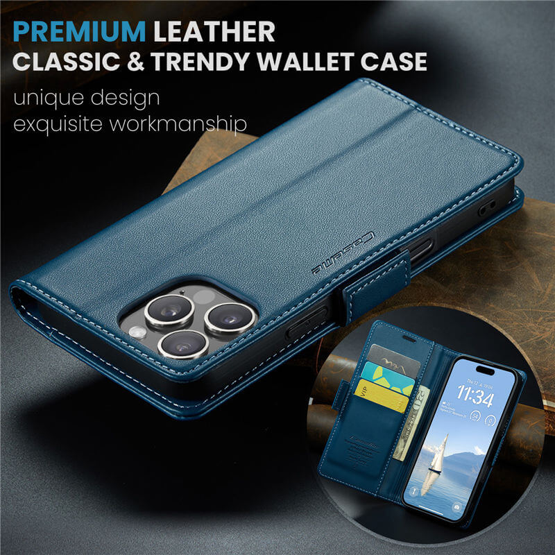 CaseMe iPhone 16 Pro Wallet RFID Blocking Case