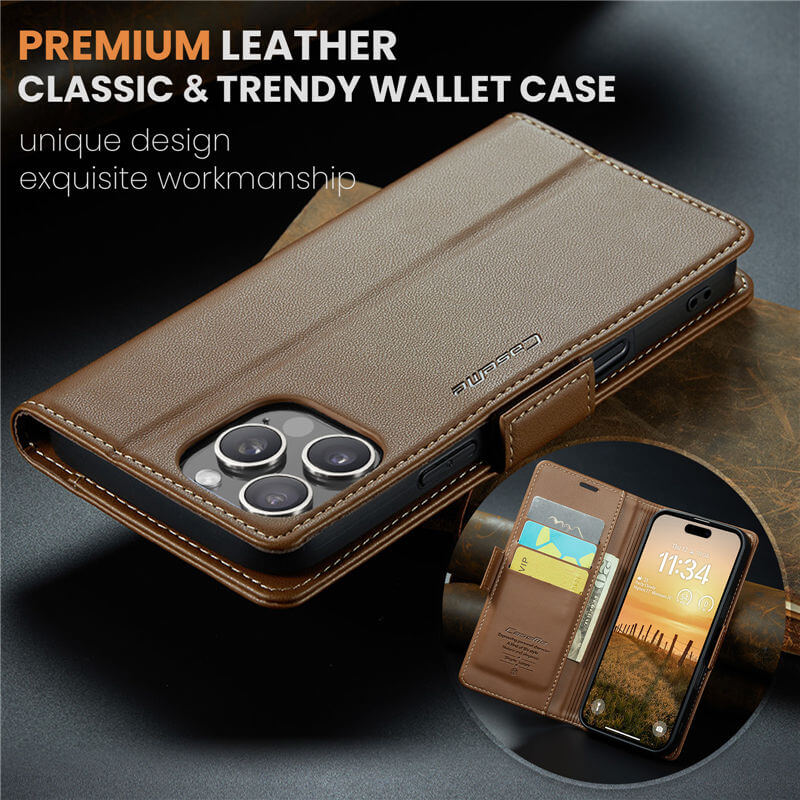 CaseMe iPhone 16 Pro Wallet RFID Blocking Case