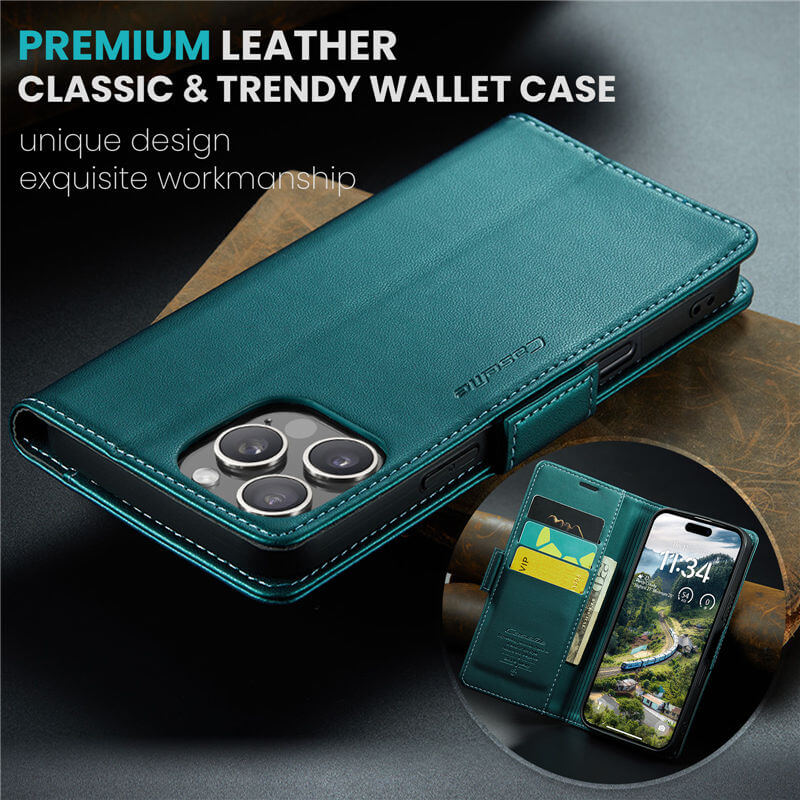 CaseMe iPhone 16 Pro Max Wallet RFID Blocking Case