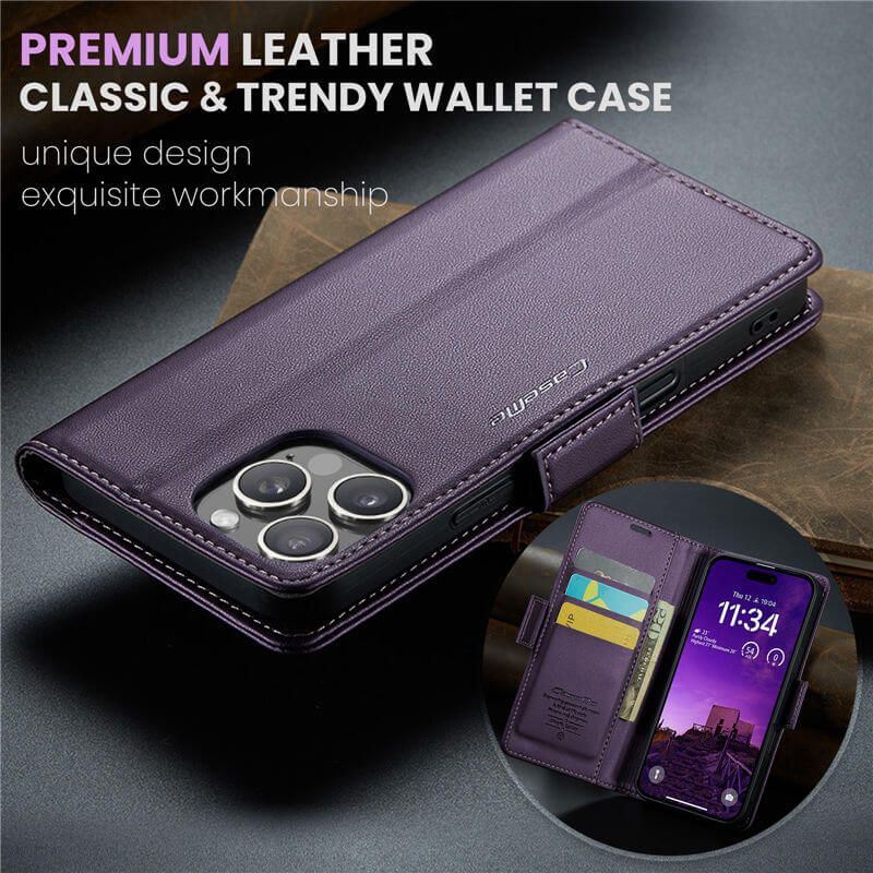 CaseMe iPhone 16 Pro Wallet RFID Blocking Case