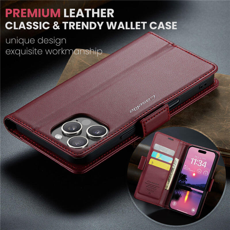 CaseMe iPhone 16 Pro Wallet RFID Blocking Case