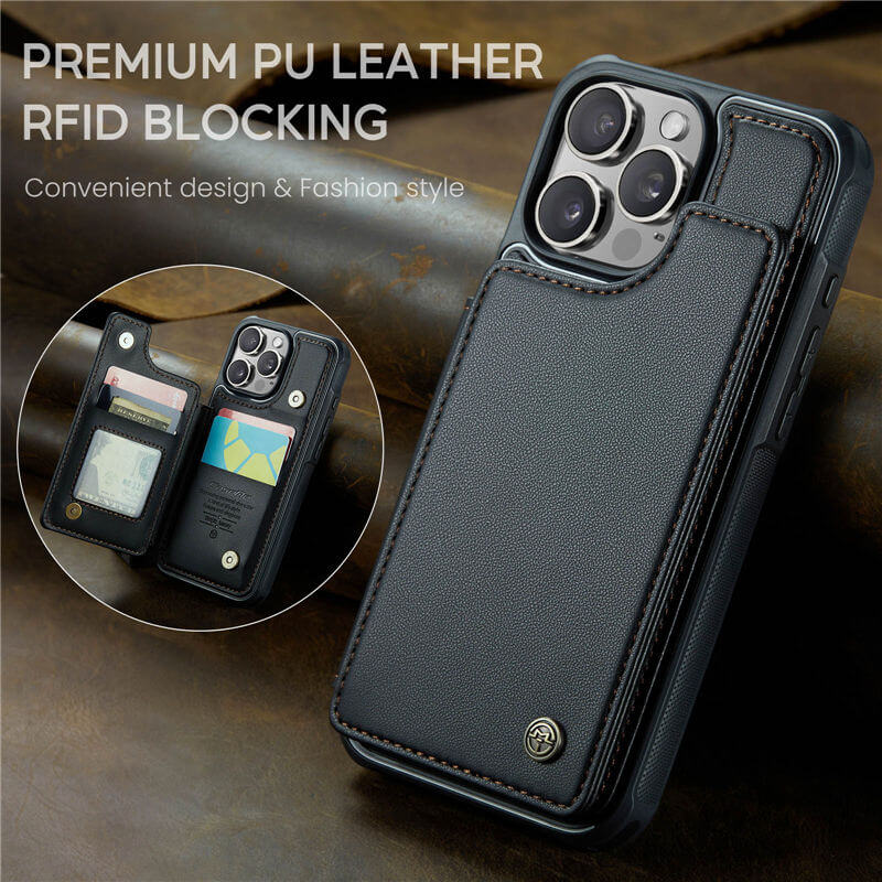 CaseMe iPhone 16 Pro Max Wallet Case with Wrist Strap