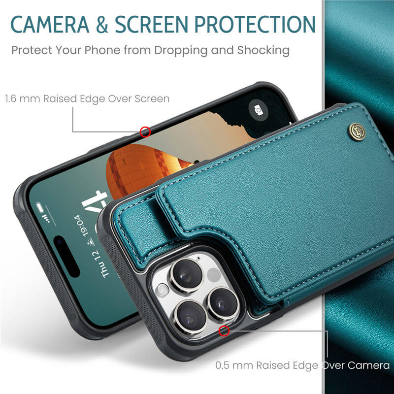 CaseMe iPhone 16 Pro Max Wallet Case with Wrist Strap