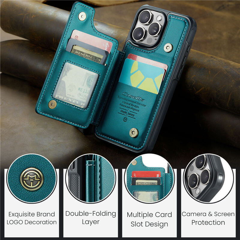 CaseMe iPhone 16 Pro Max Wallet Case with Wrist Strap