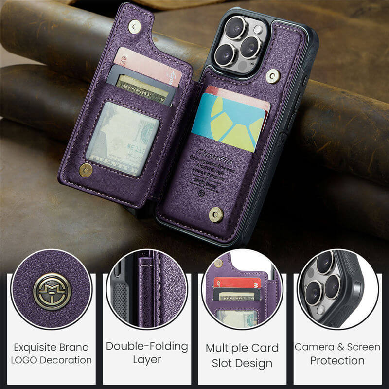 CaseMe iPhone 16 Pro Max Wallet Case with Wrist Strap