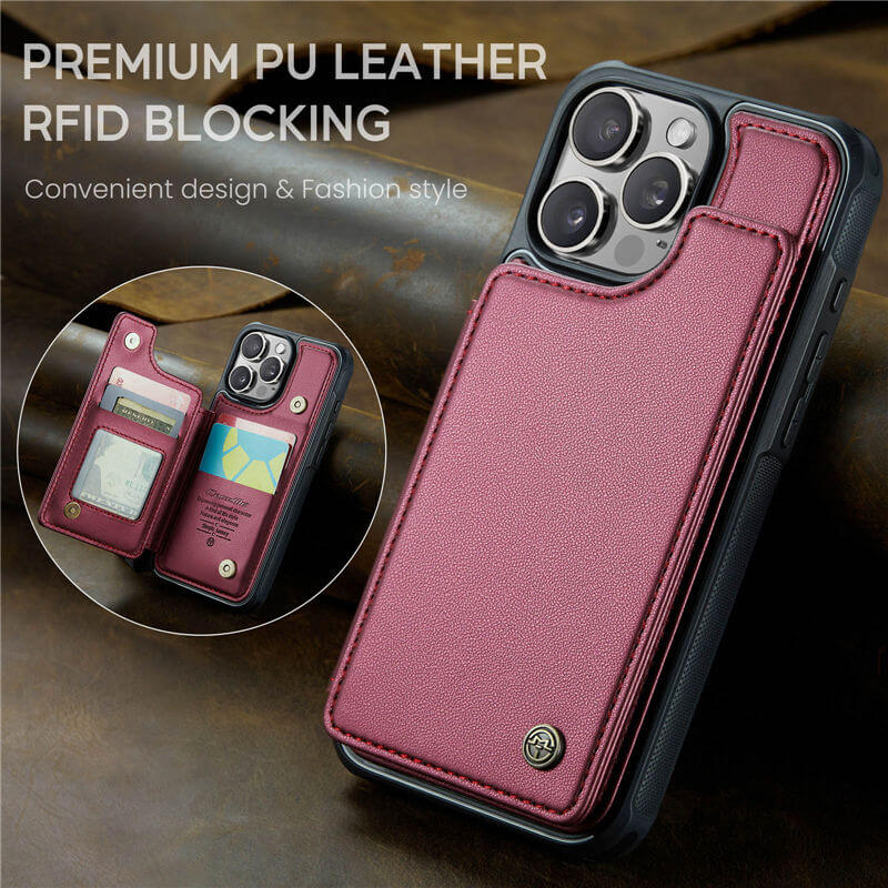 CaseMe iPhone 16 Pro Max Wallet Case with Wrist Strap