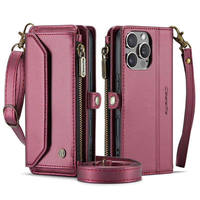 CaseMe iPhone 16 Wallet RFID Blocking Crossbody Phone Case