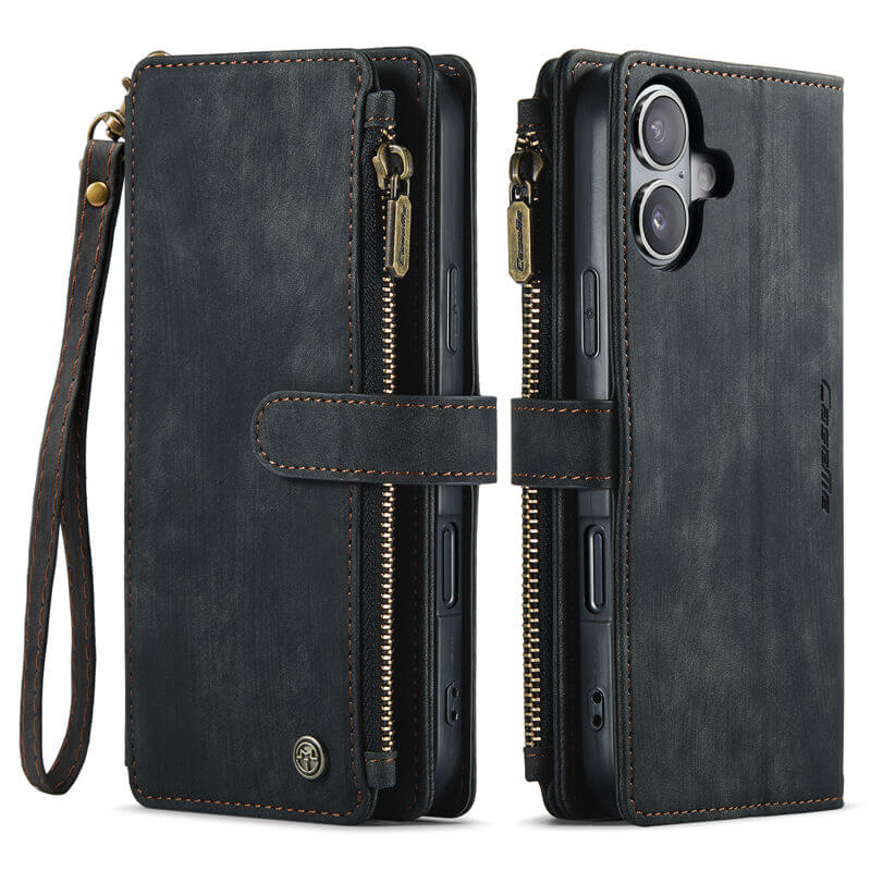 CaseMe iPhone 16 Wallet Case with Wrist Strap