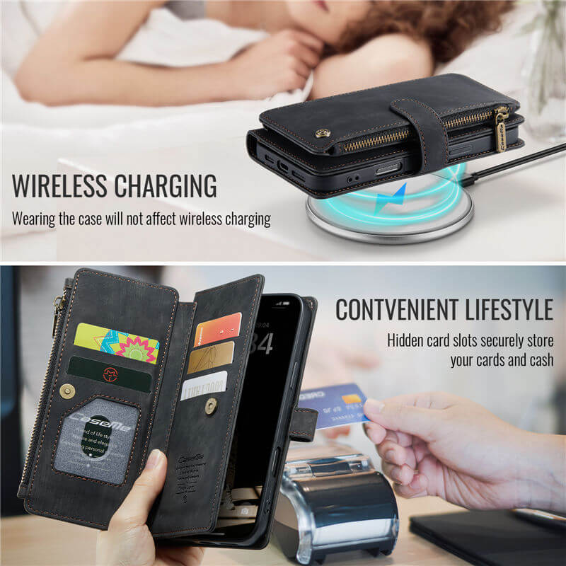 CaseMe iPhone 16 Wallet Case with Wrist Strap