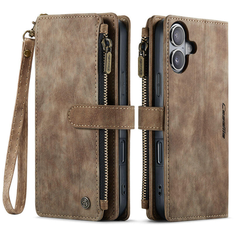 CaseMe iPhone 16 Wallet Case with Wrist Strap