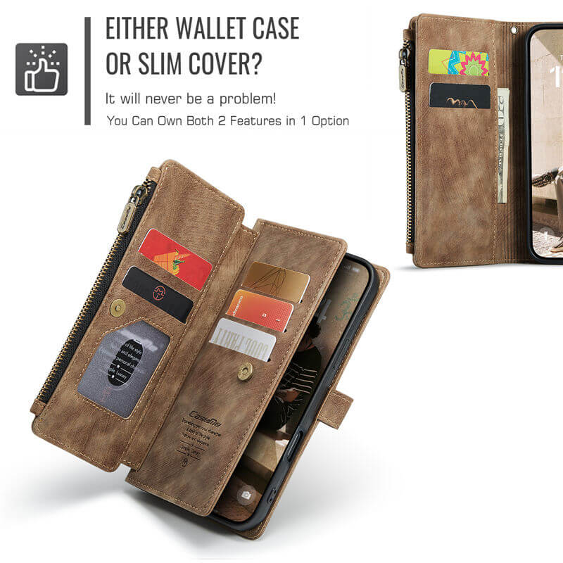 CaseMe iPhone 16 Wallet Case with Wrist Strap