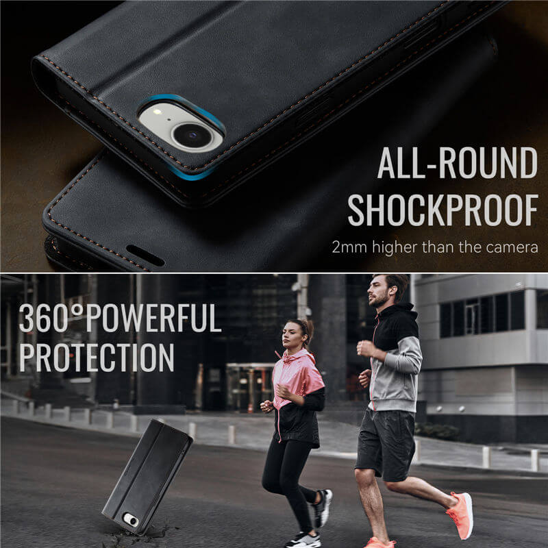 CaseMe iPhone 16E Magnetic Wallet Case with RFID Blocking