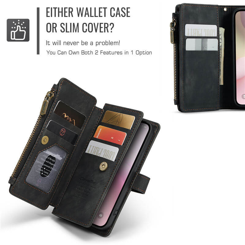 CaseMe iPhone 16e Wallet Case with Wrist Strap