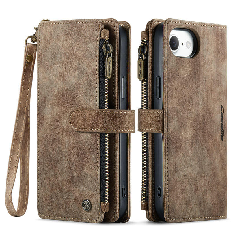 CaseMe iPhone 16e Wallet Case with Wrist Strap