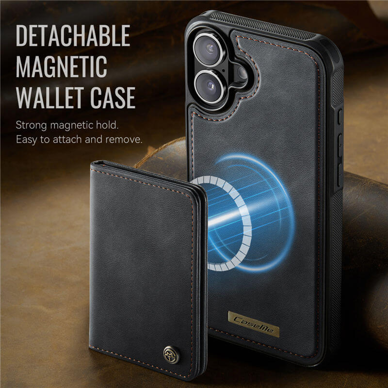 CaseMe iPhone 16 2-in-1 Detachable Magnetic Wallet Case