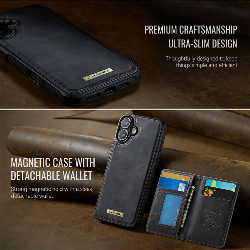 CaseMe iPhone 16 2-in-1 Detachable Magnetic Wallet Case
