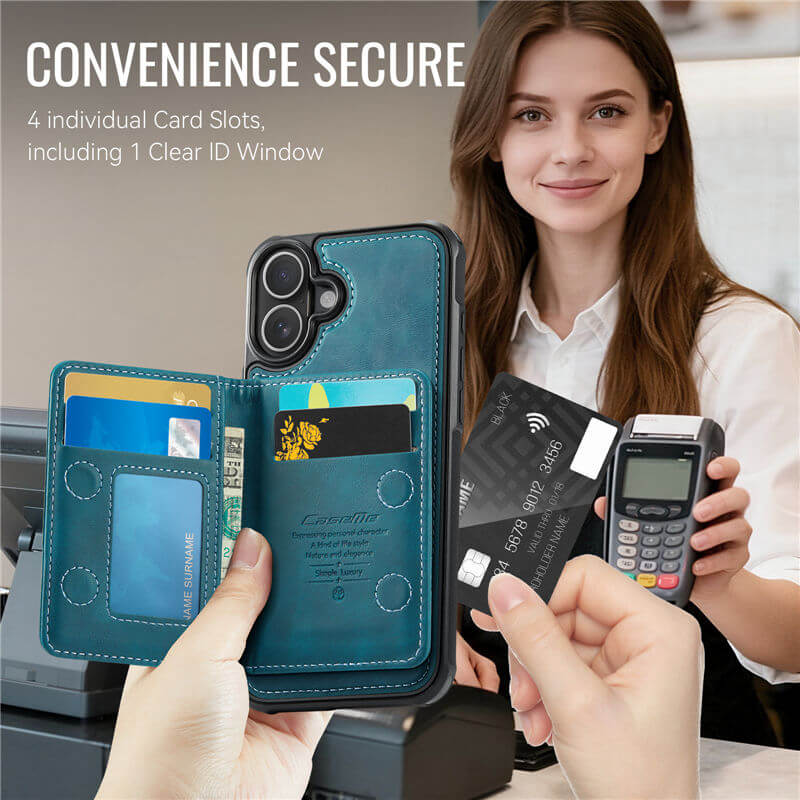CaseMe iPhone 16 2-in-1 Detachable Magnetic Wallet Case