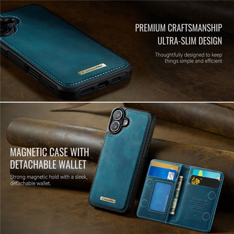 CaseMe iPhone 16 2-in-1 Detachable Magnetic Wallet Case