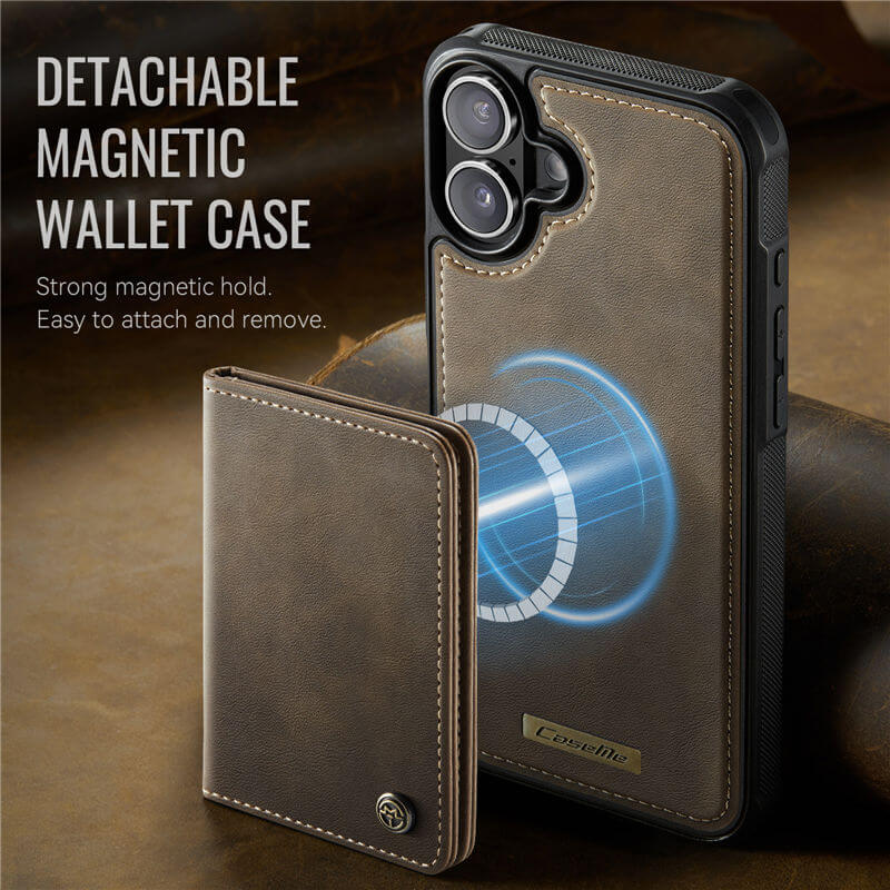 CaseMe iPhone 16 Plus 2-in-1 Detachable Magnetic Wallet Case