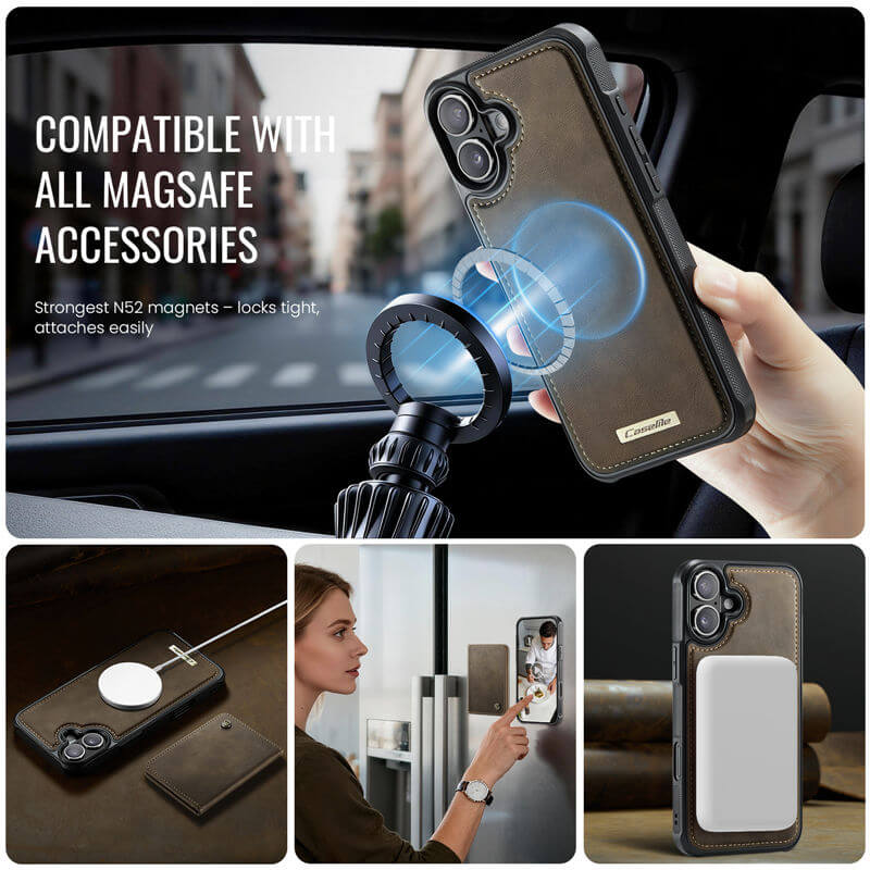 CaseMe iPhone 16 Plus 2-in-1 Detachable Magnetic Wallet Case