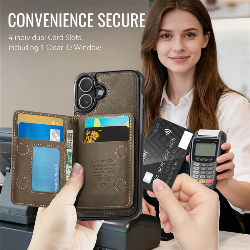 CaseMe iPhone 16 Plus 2-in-1 Detachable Magnetic Wallet Case