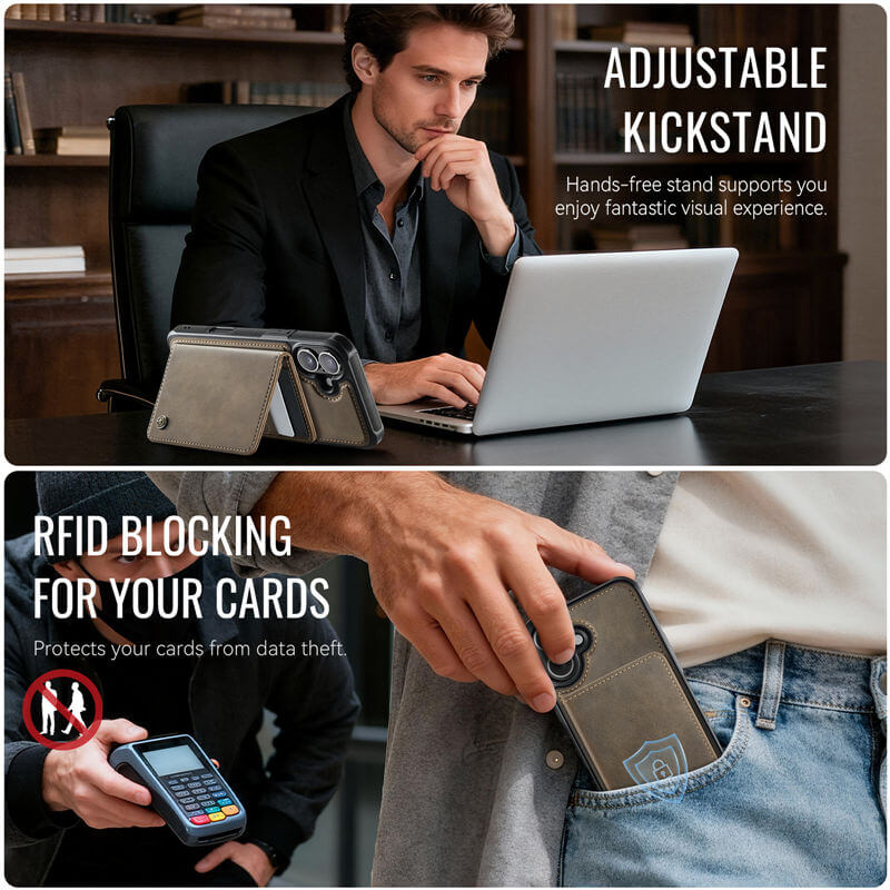 CaseMe iPhone 16 Plus 2-in-1 Detachable Magnetic Wallet Case