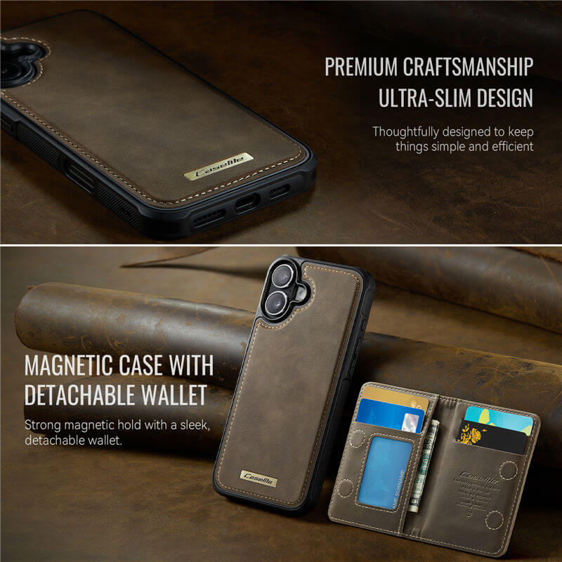 CaseMe iPhone 16 Plus 2-in-1 Detachable Magnetic Wallet Case