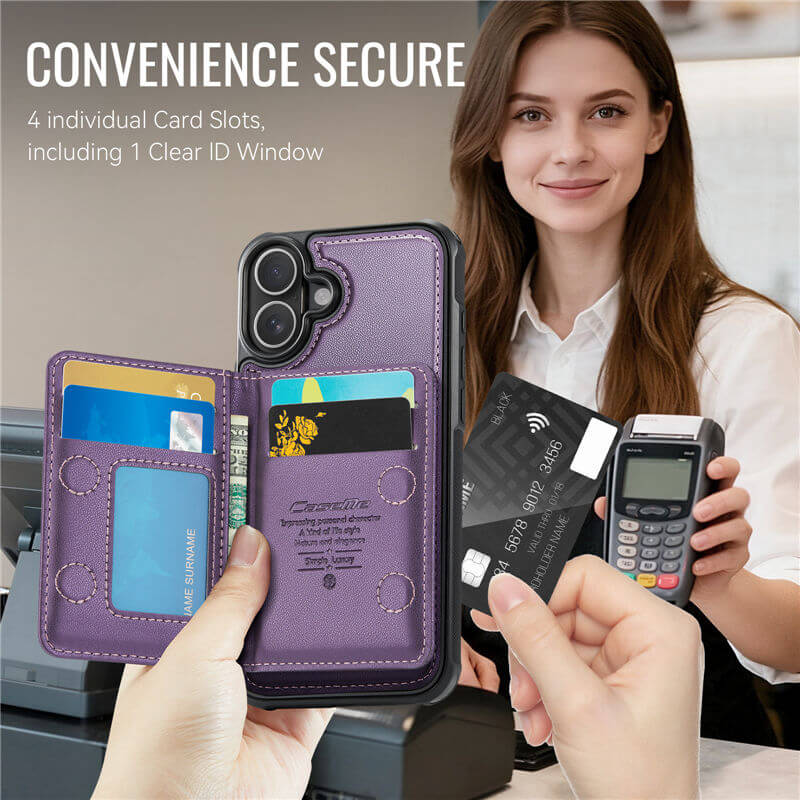 CaseMe iPhone 16 2-in-1 Detachable Magnetic Wallet Case