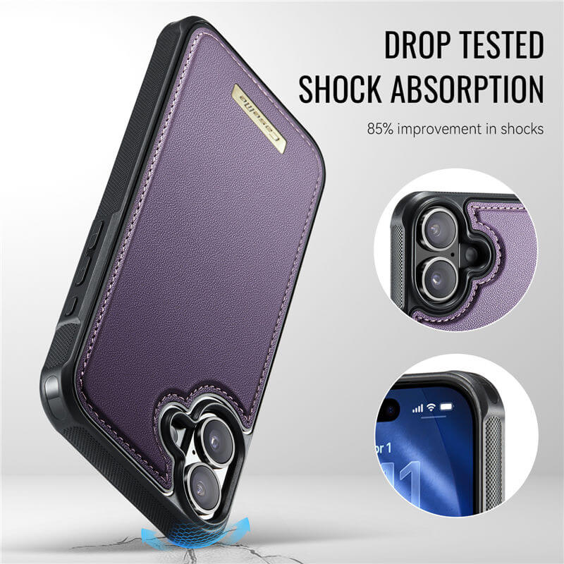 CaseMe iPhone 16 2-in-1 Detachable Magnetic Wallet Case