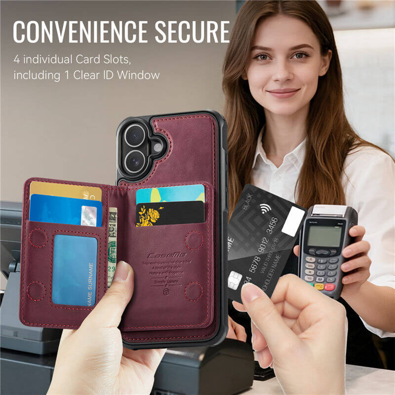 CaseMe iPhone 16 2-in-1 Detachable Magnetic Wallet Case