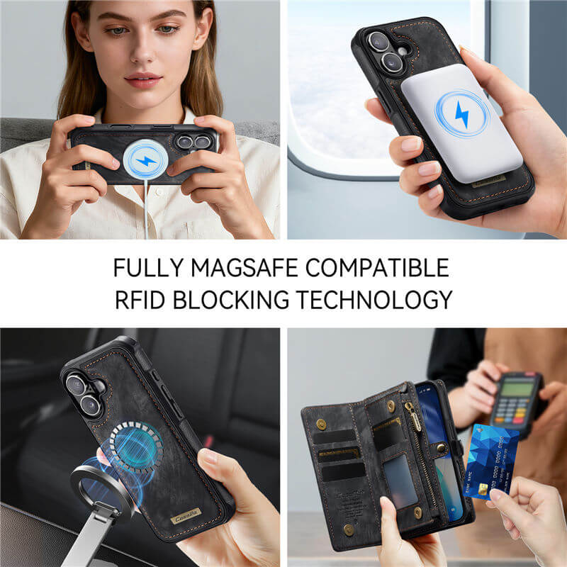 CaseMe iPhone 17 2-in-1 Magnetic RFID Wallet Case