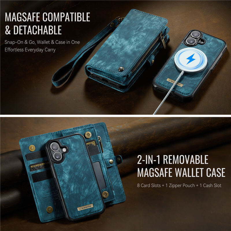 CaseMe iPhone 17 2-in-1 Magnetic RFID Wallet Case
