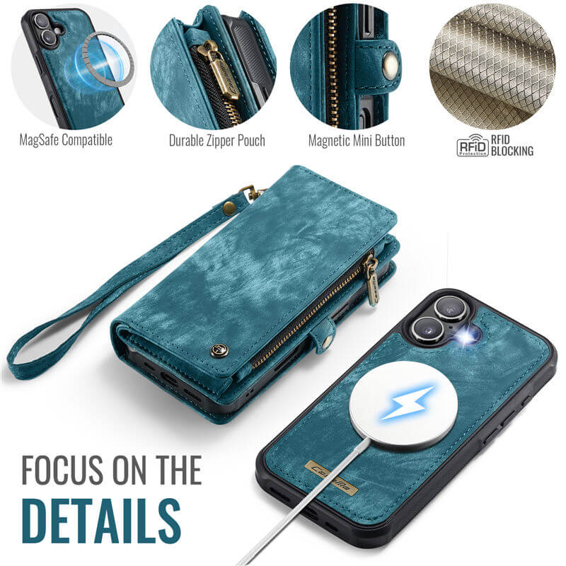 CaseMe iPhone 17 2-in-1 Magnetic RFID Wallet Case