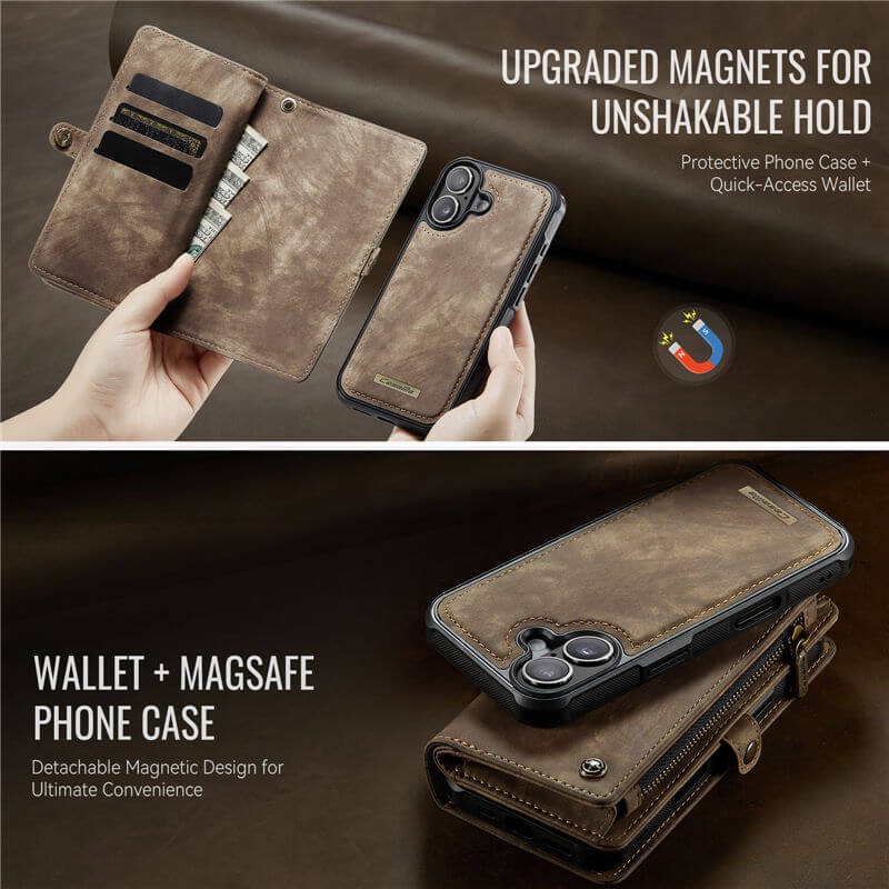 CaseMe iPhone 17 2-in-1 Magnetic RFID Wallet Case