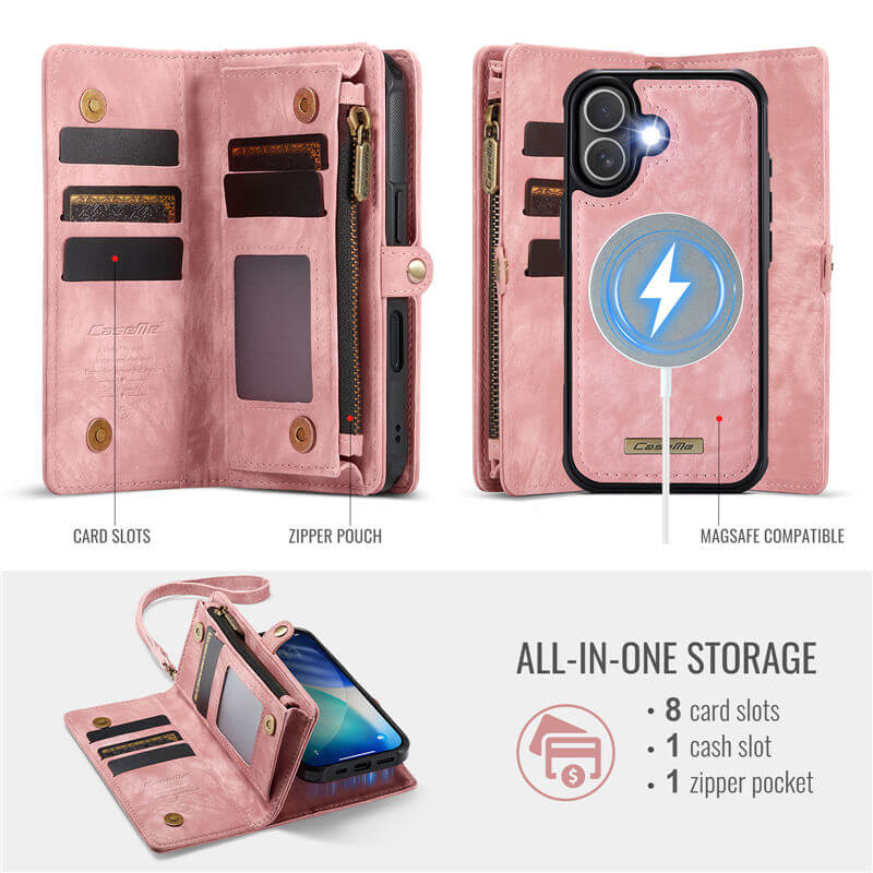 CaseMe iPhone 17 2-in-1 Magnetic RFID Wallet Case