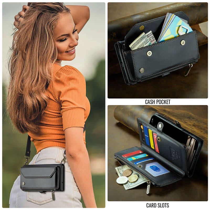 CaseMe iPhone Air Wallet RFID Blocking Crossbody Phone Case