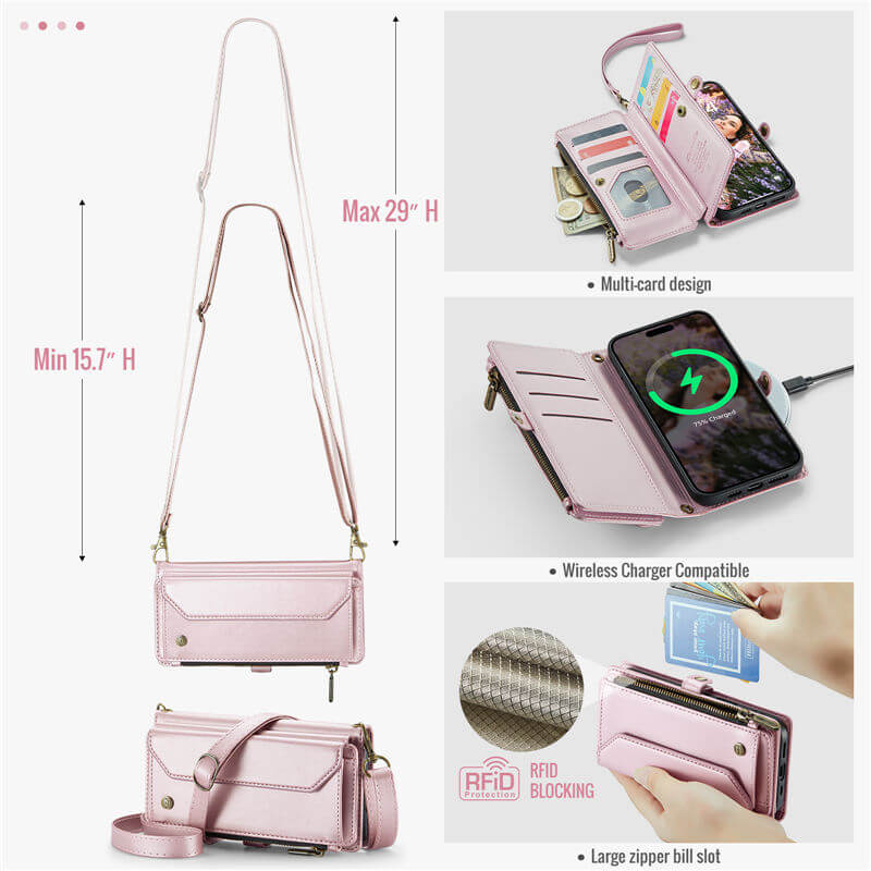 CaseMe iPhone Air Wallet RFID Blocking Crossbody Phone Case