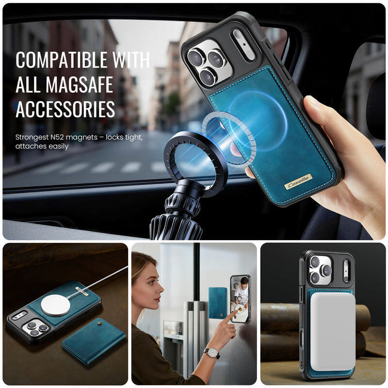 CaseMe iPhone 17 Pro 2-in-1 Detachable Magnetic Wallet Case