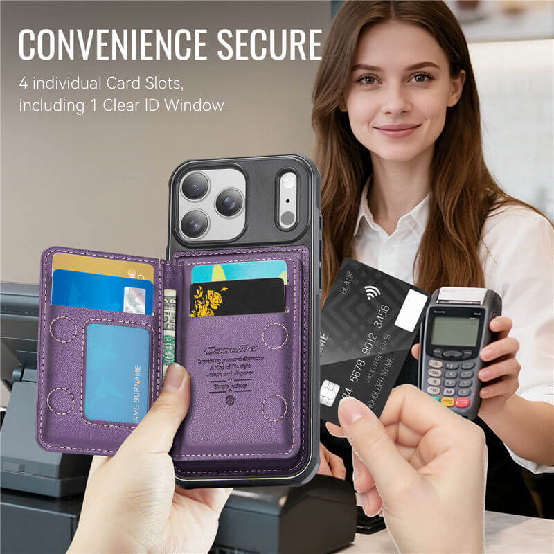 CaseMe iPhone 17 Pro 2-in-1 Detachable Magnetic Wallet Case