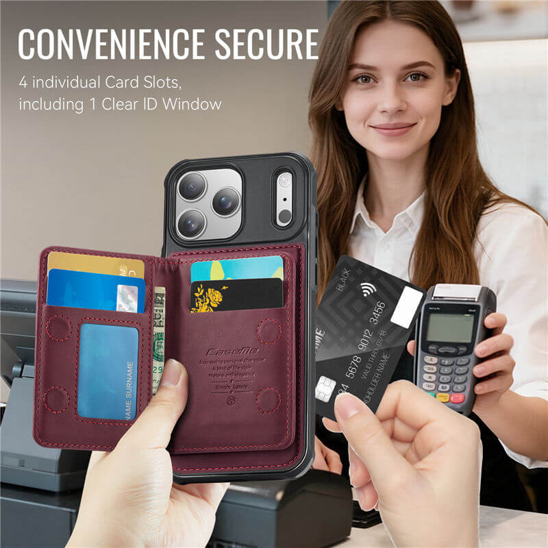 CaseMe iPhone 17 Pro 2-in-1 Detachable Magnetic Wallet Case